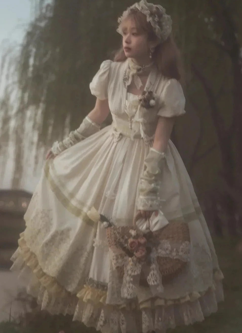 Fourteen-line poem One-piece dress with inner skirt