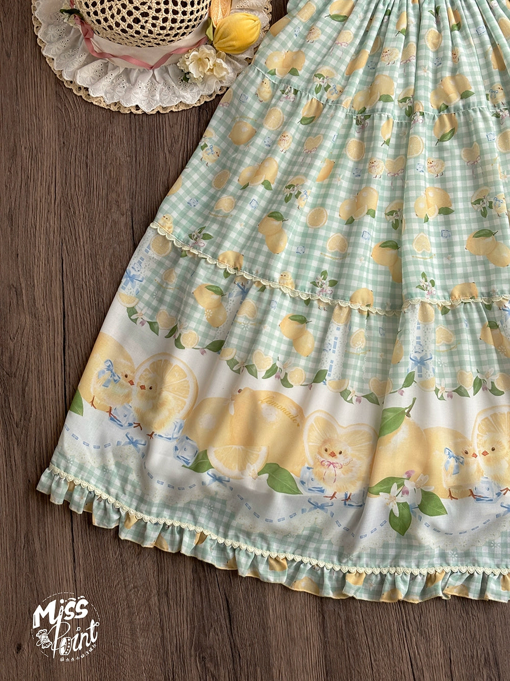 【受注予約5/14まで】Lemon Sweetie プリントジャンパースカート・ロング丈