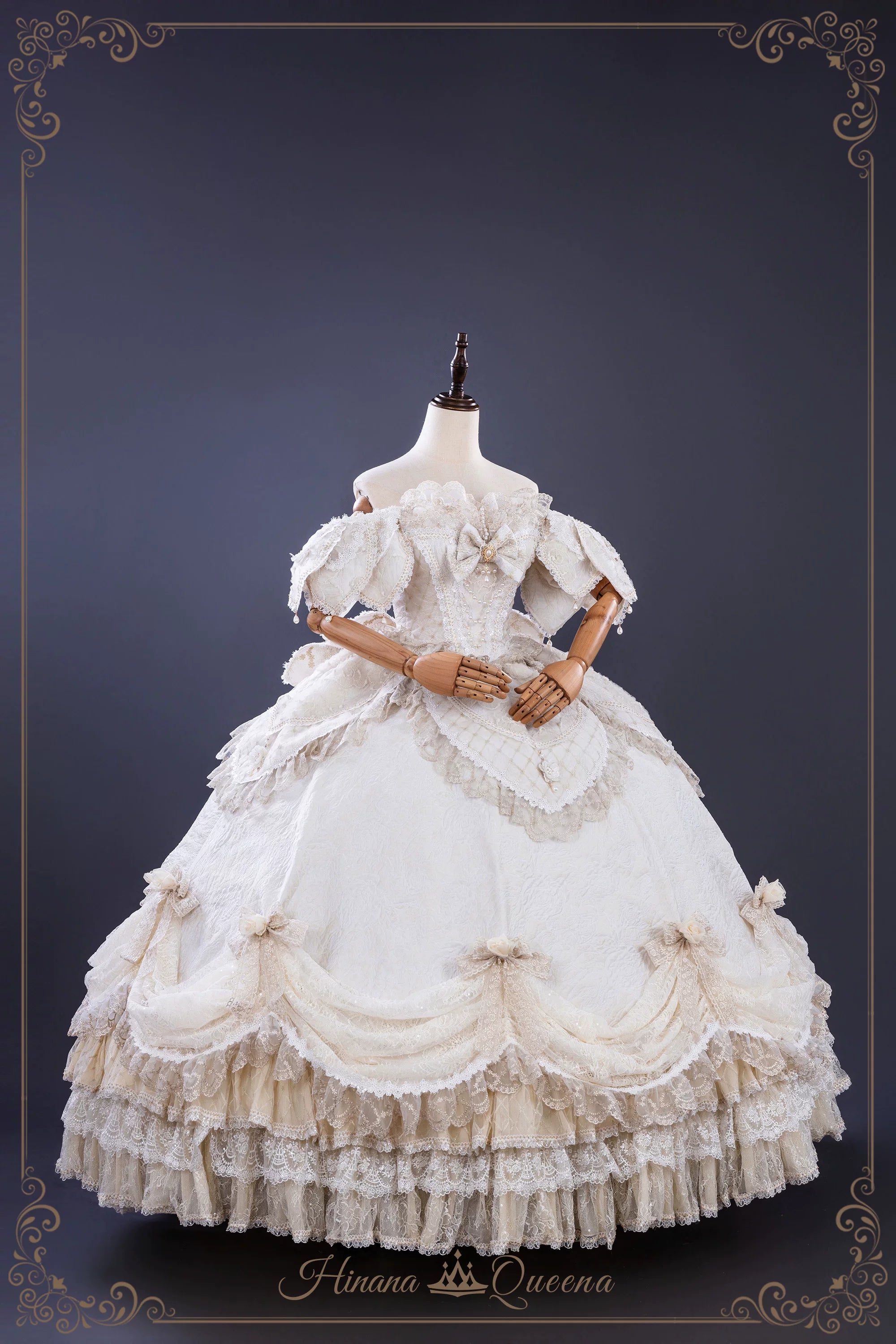 【受注予約9/16まで】With Bell プリンセスドレス ロング丈・シャンパン