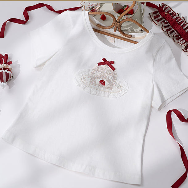 【受注予約12/18まで】Strawberry and Bear Theater 刺繍Ｔシャツ