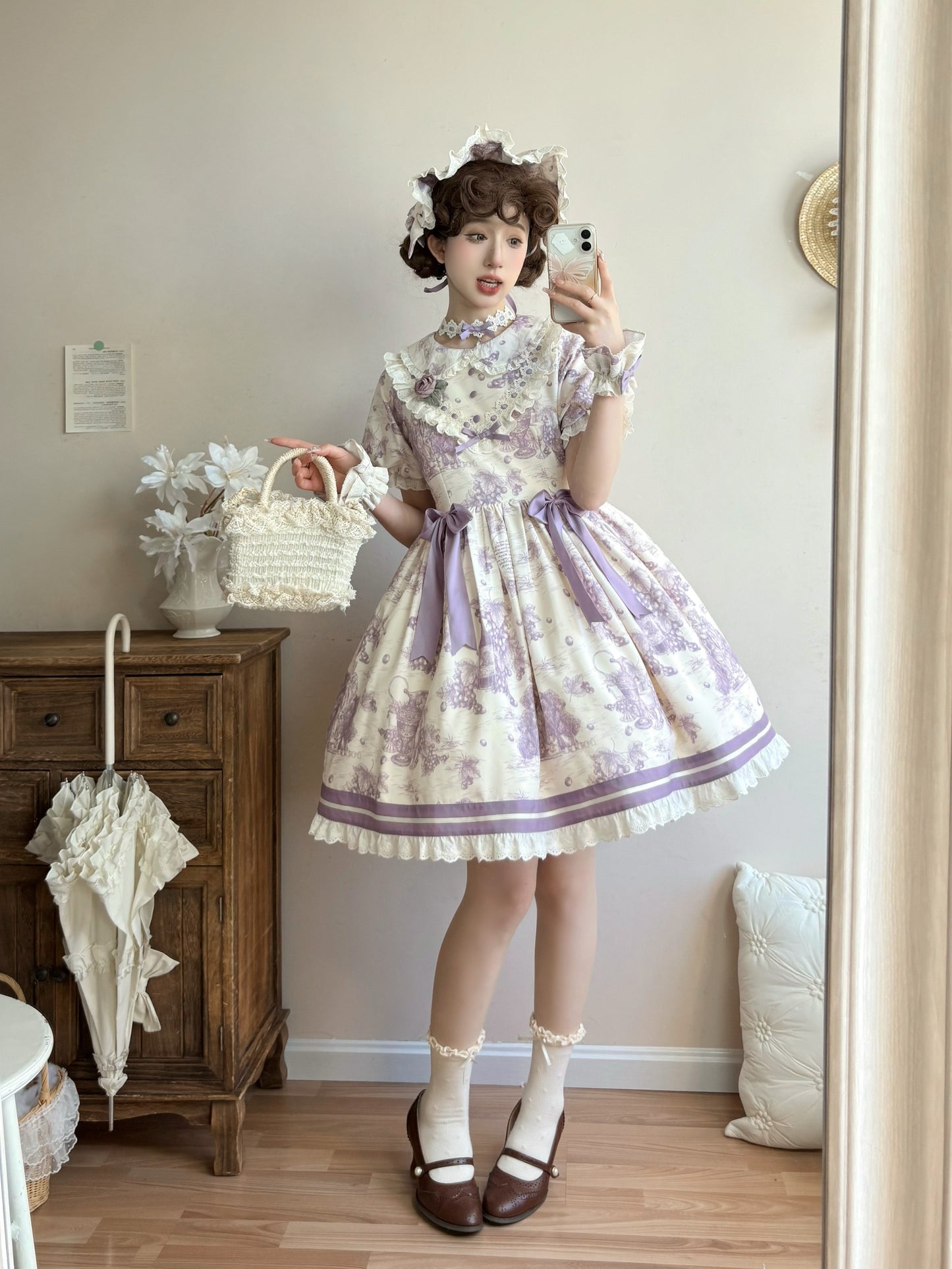 Grape Moonling 半袖ワンピース