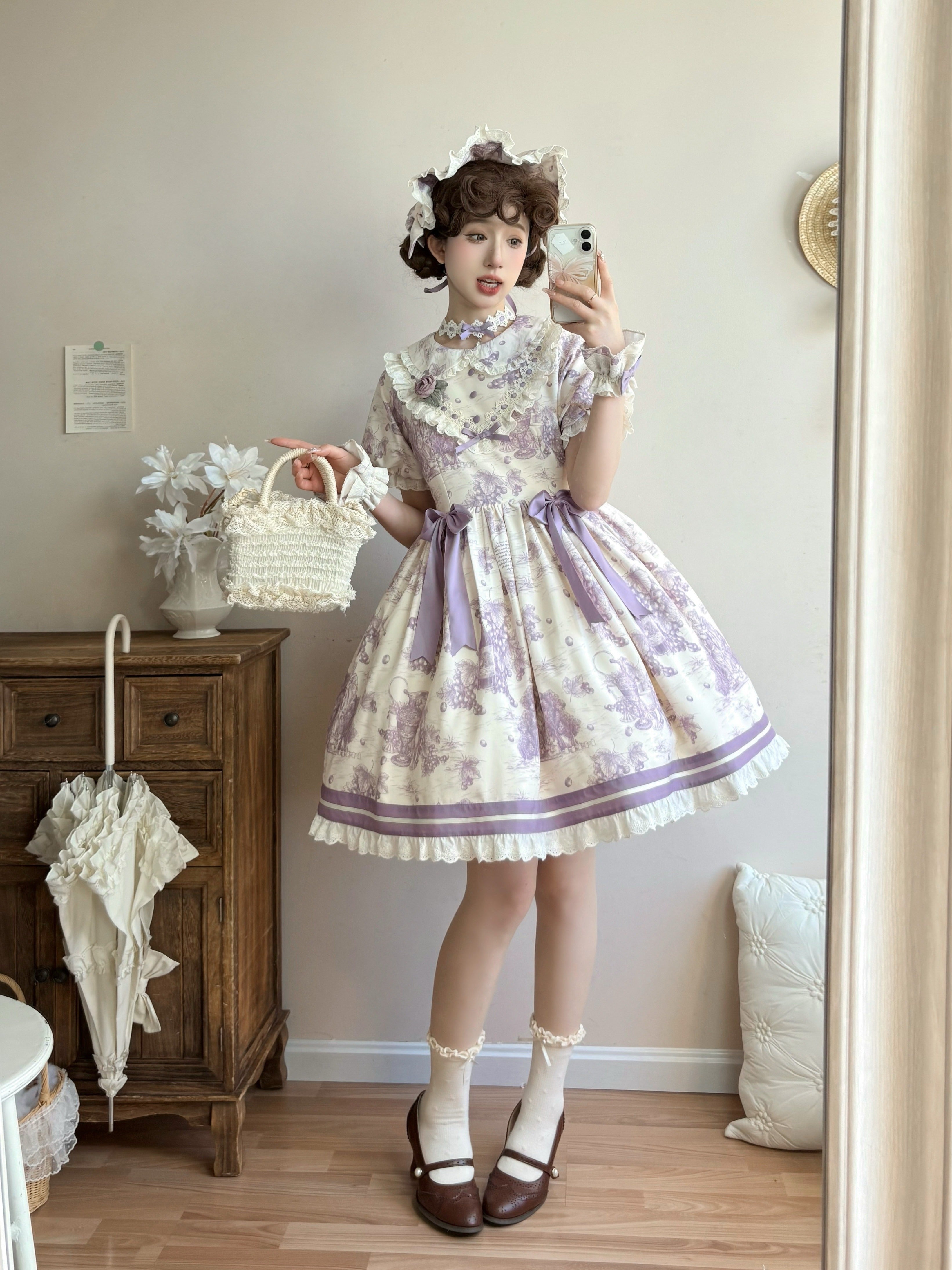 Grape Moonling 半袖ワンピース