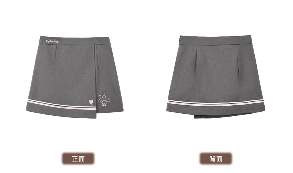 サンリオ マイメロディ セーラーカラー半袖シャツとスカートのセットアップ