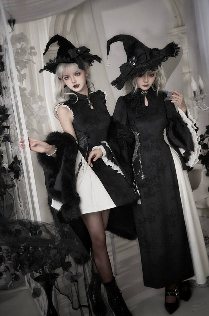 Chinese style Gothic Lolita witch one-piece dress set, short length