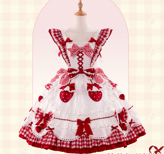 【受注予約11/18まで】Strawberry Cake Guide メイド風ジャンパースカート