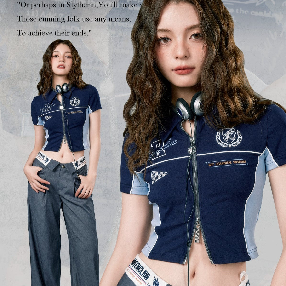 [Pre-order] Hogwarts School of Witchcraft and Wizardry Short length zip-up slim top