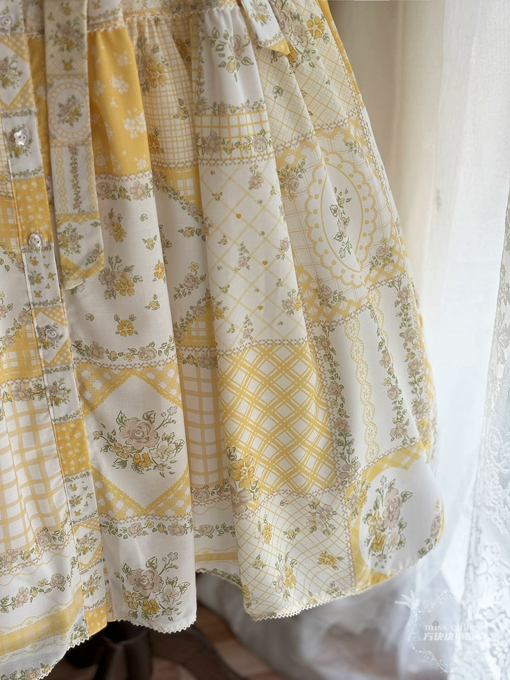 【受注予約7/14まで】Pathwork Garden カントリー風半袖ワンピース