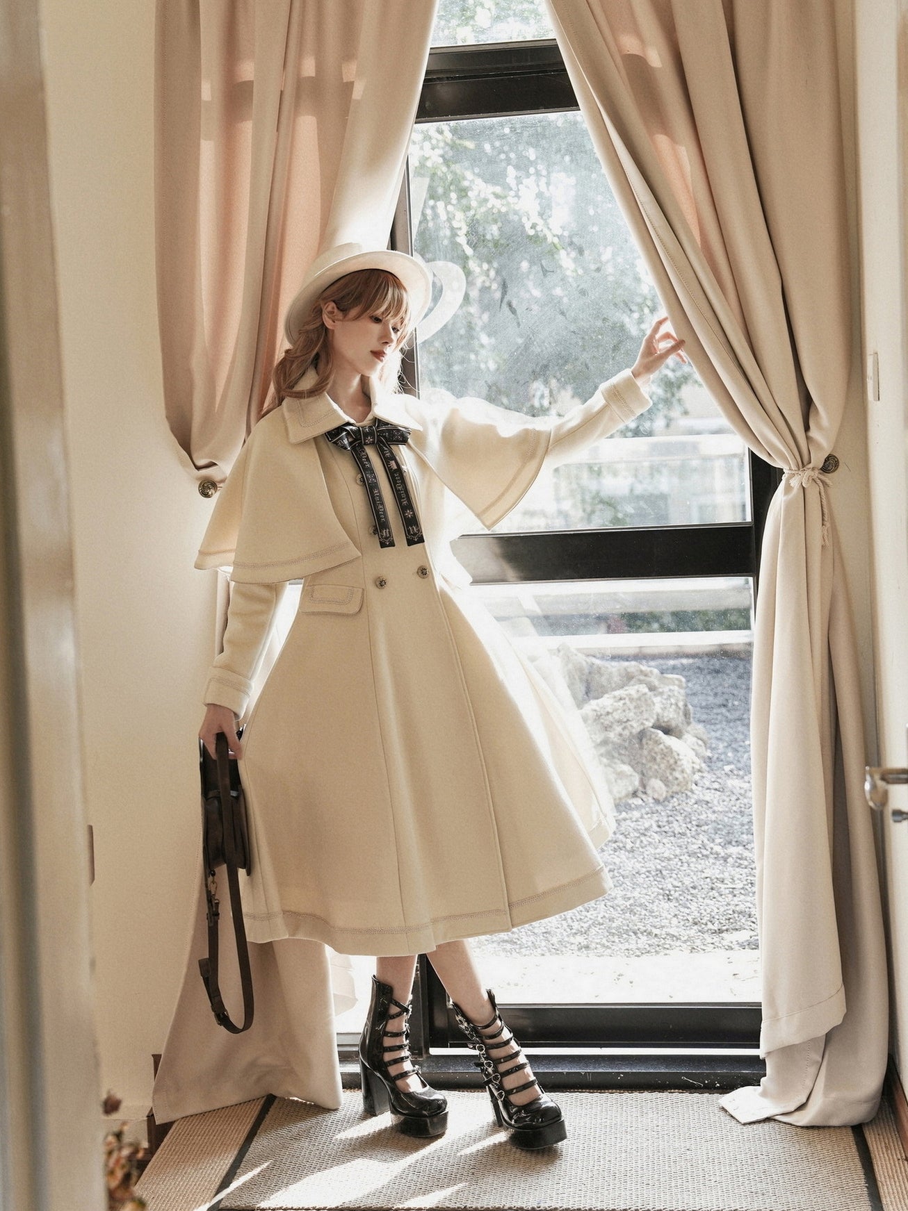 Galaxy Voyager Cape Coat with Ribbon