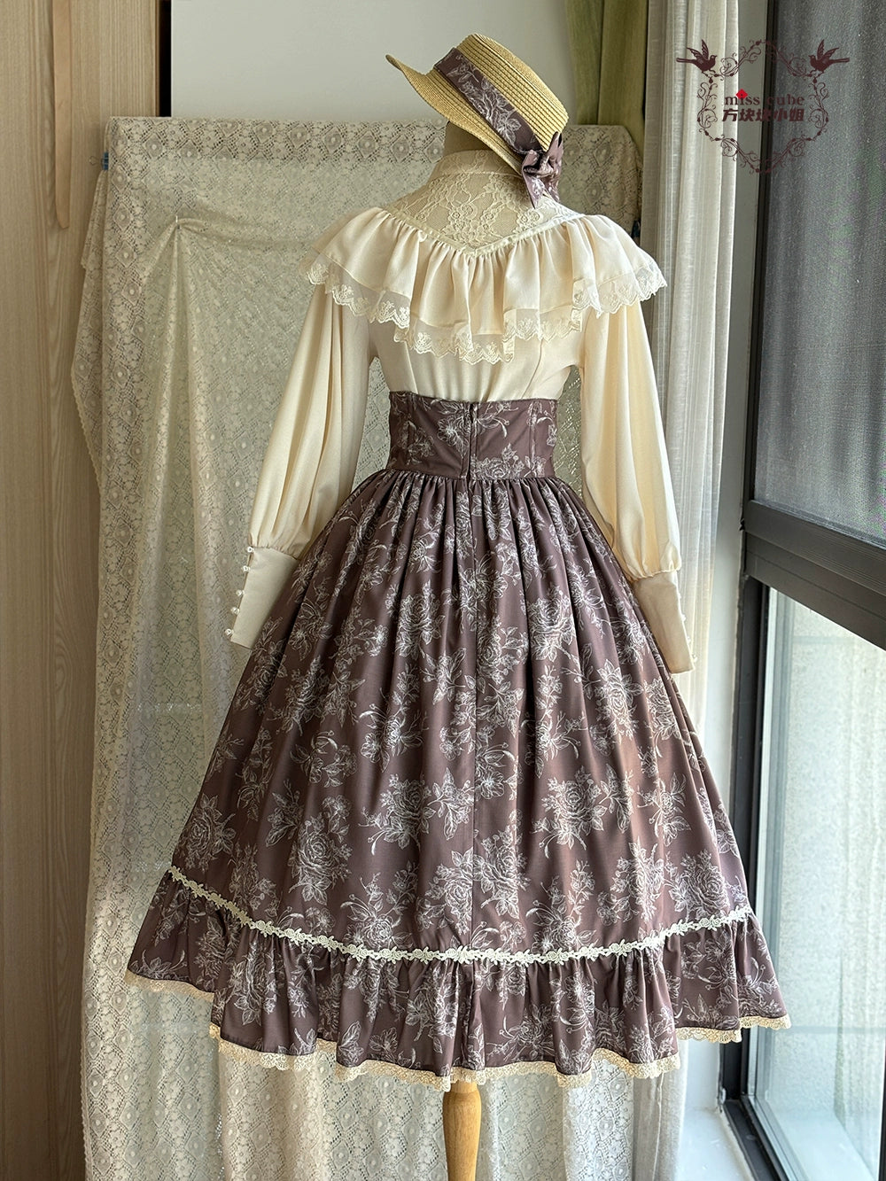 【予約販売】Sketch Wild Rose ハイウエストスカート プリントタイプ