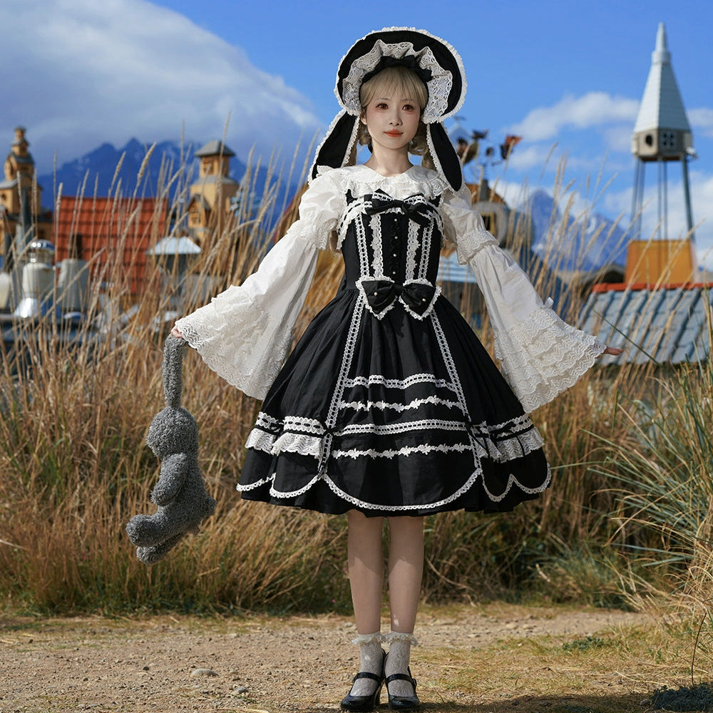 【受注予約6/12まで】Antique Petal Rabbit リボンジャンパースカート