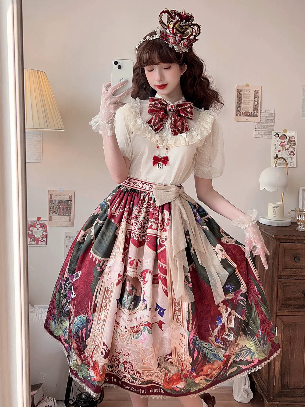 [Pre-order] Wanhua Mirror Western Aristocrat-style Skirt, Lace Type