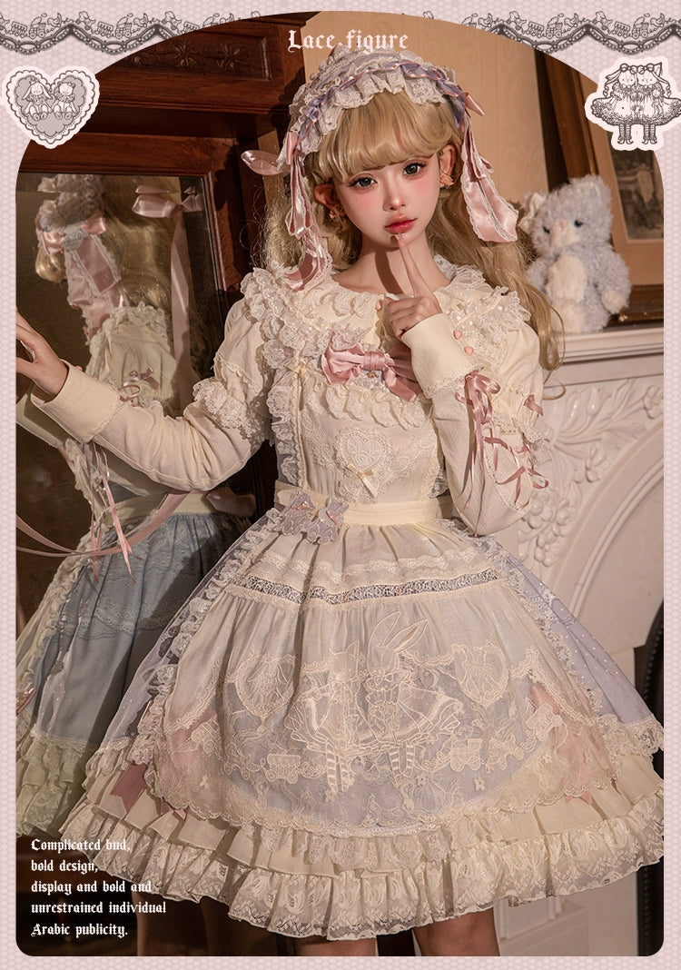 【再販・受注予約12/23まで】Lace Figure リボンとレースのブラウス