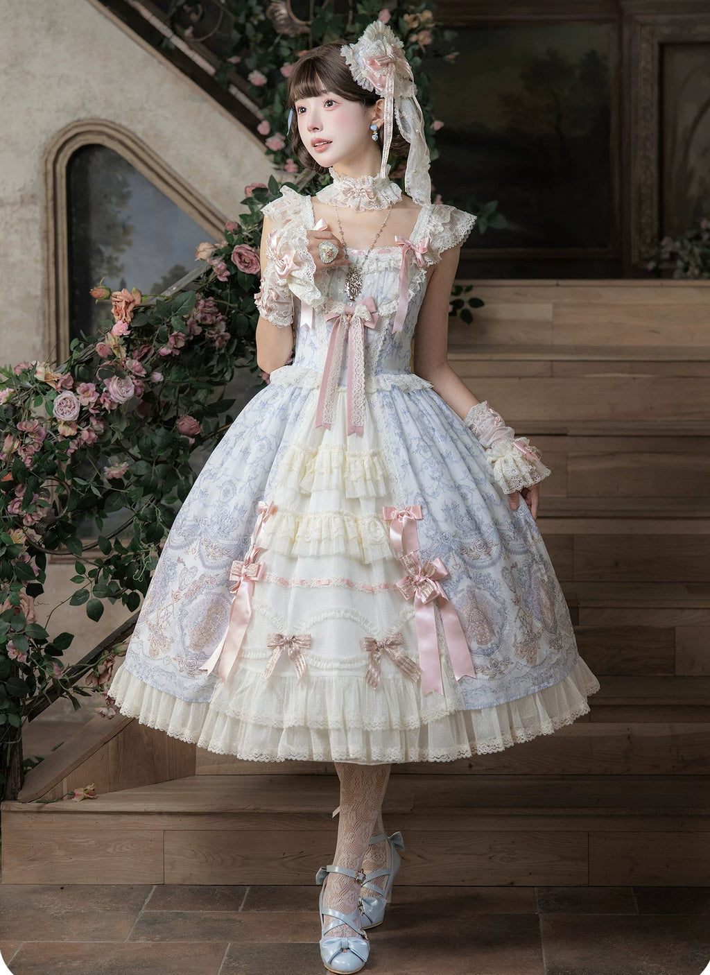 【受注予約9/13まで】Rose Aroma フロントレースジャンパースカート