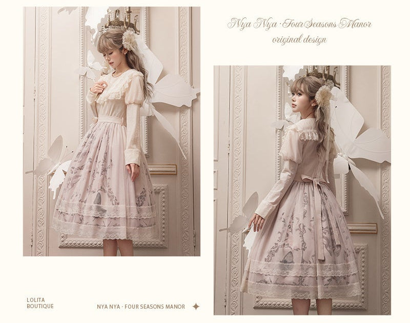 【受注予約11/19まで】Butterfly and Bone 長袖ワンピース