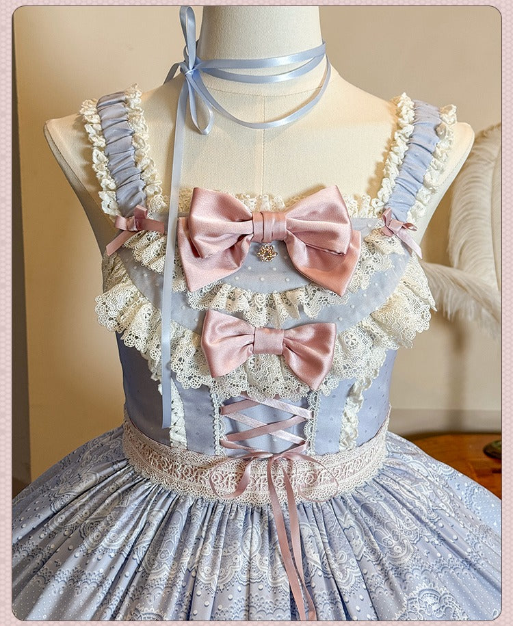 【再販・受注予約12/23まで】Lace Figure プリントジャンパースカート