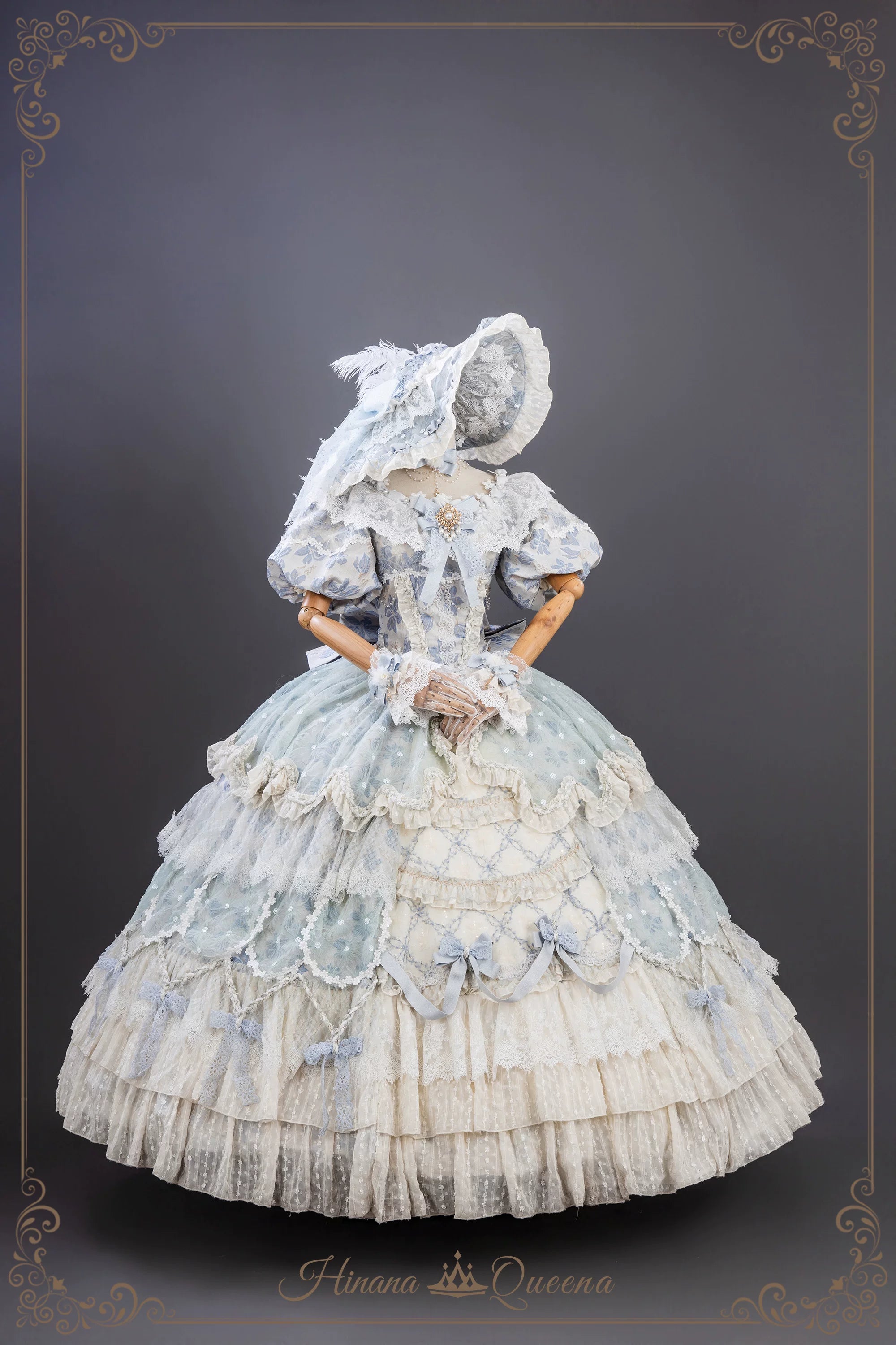 【受注予約9/16まで】Dream Magnifique プリンセスドレス・ロング丈・パステルブルー