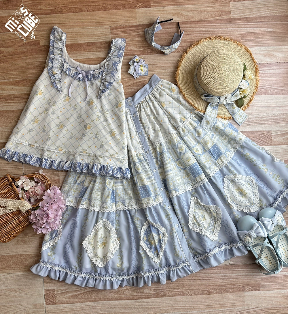 【予約販売】Pathwork Garden カントリー風プリントスカート