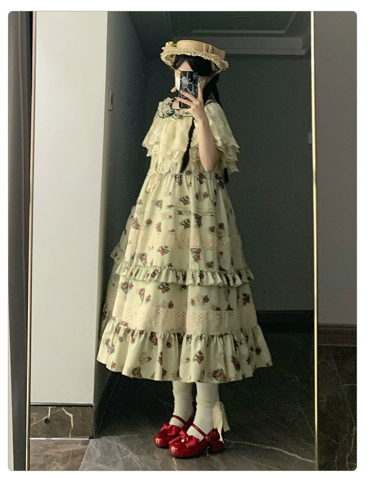 風の旅 カントリースタイル半袖ワンピース