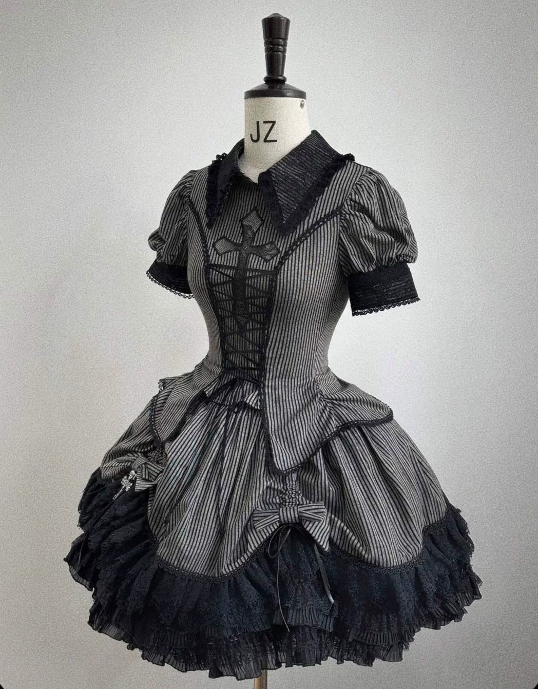 【受注予約6/26まで】条紋十字 ストライプのミニスカートセットアップ