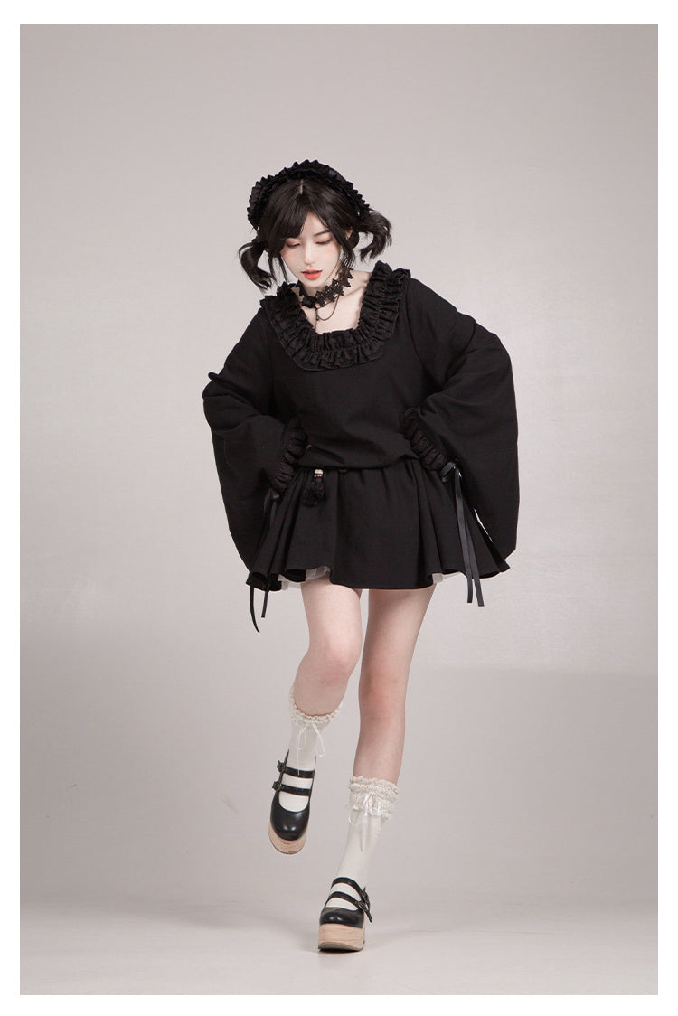 十六夜 和風メイドワンピースセット ショート丈