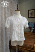 [Pre-order] Secret Key White Lace Short Sleeve Blouse