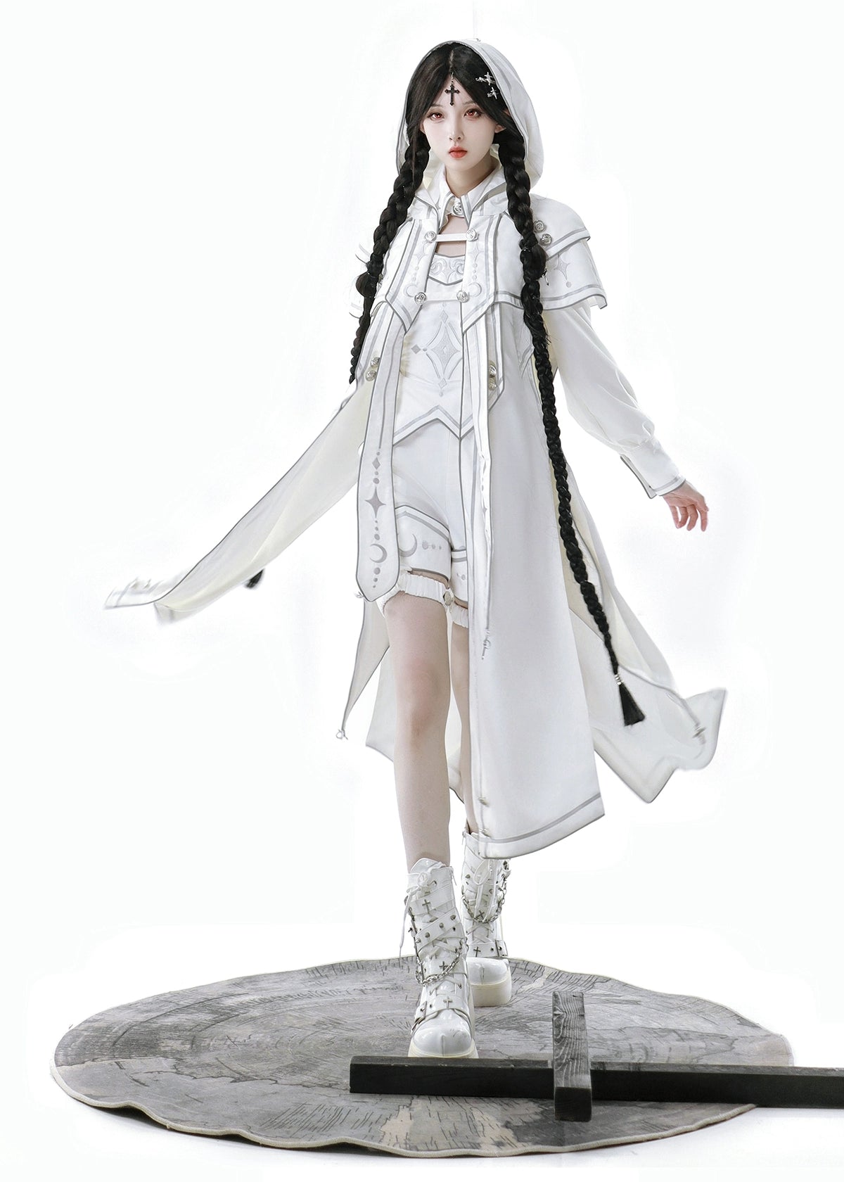 Diamond Embroidery Prince Lolita White Setup and Cape