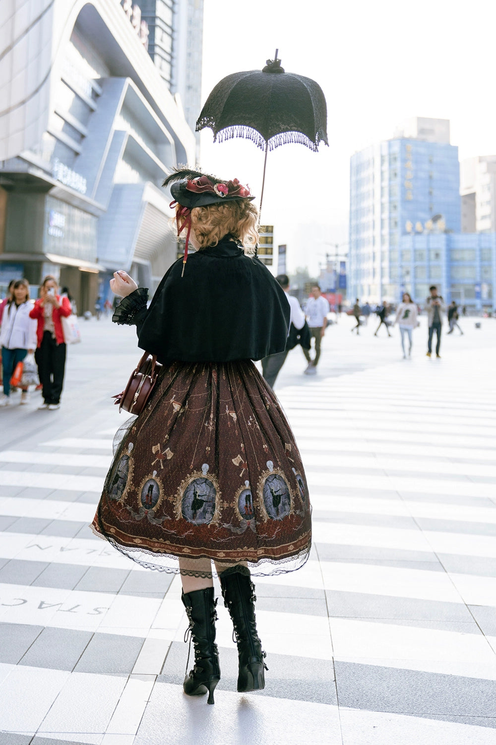 The Red Shoes Gothic Lolita Print Jumper Skirt