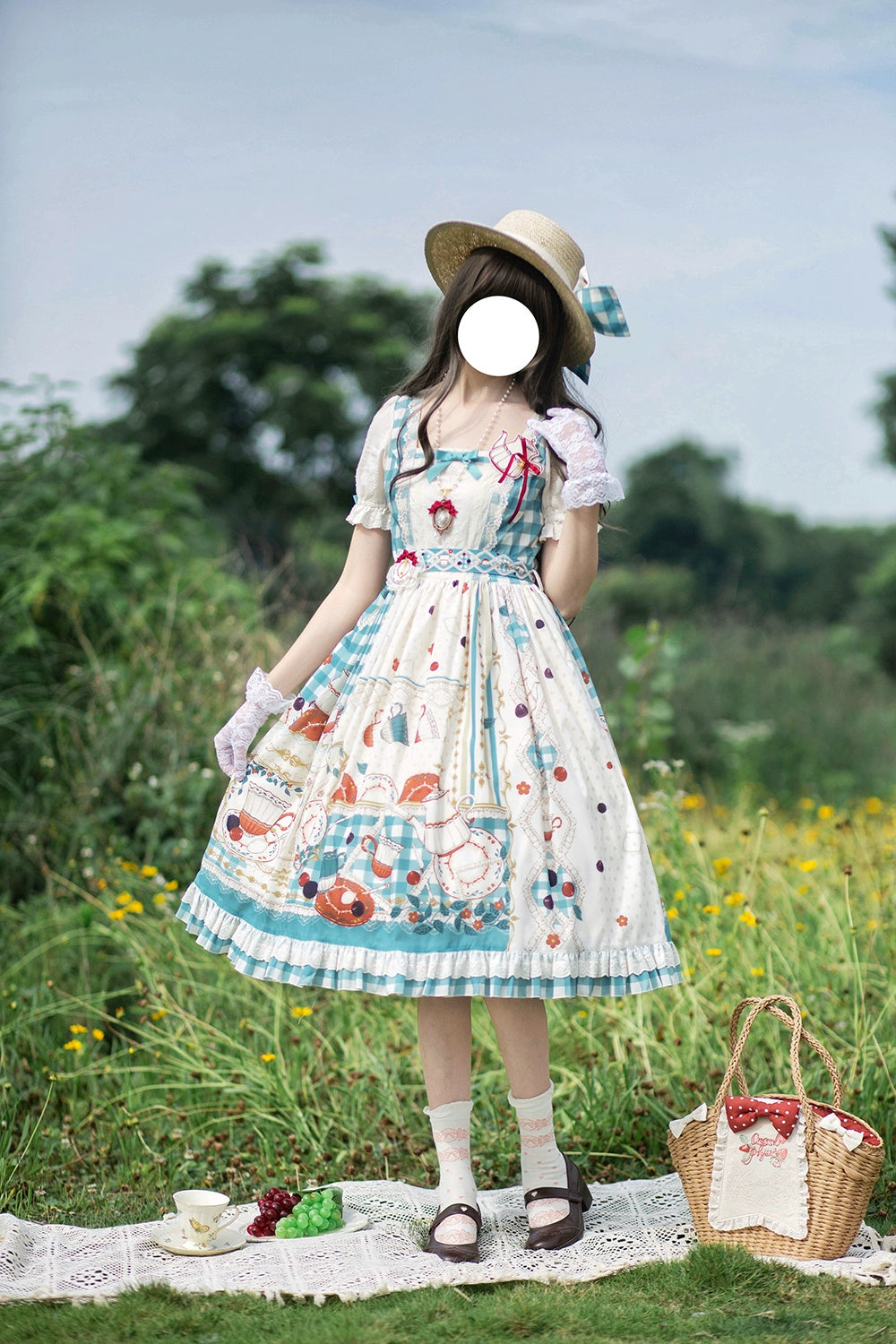 [Pre-order] Picnic Tea Party Square Neck Dress