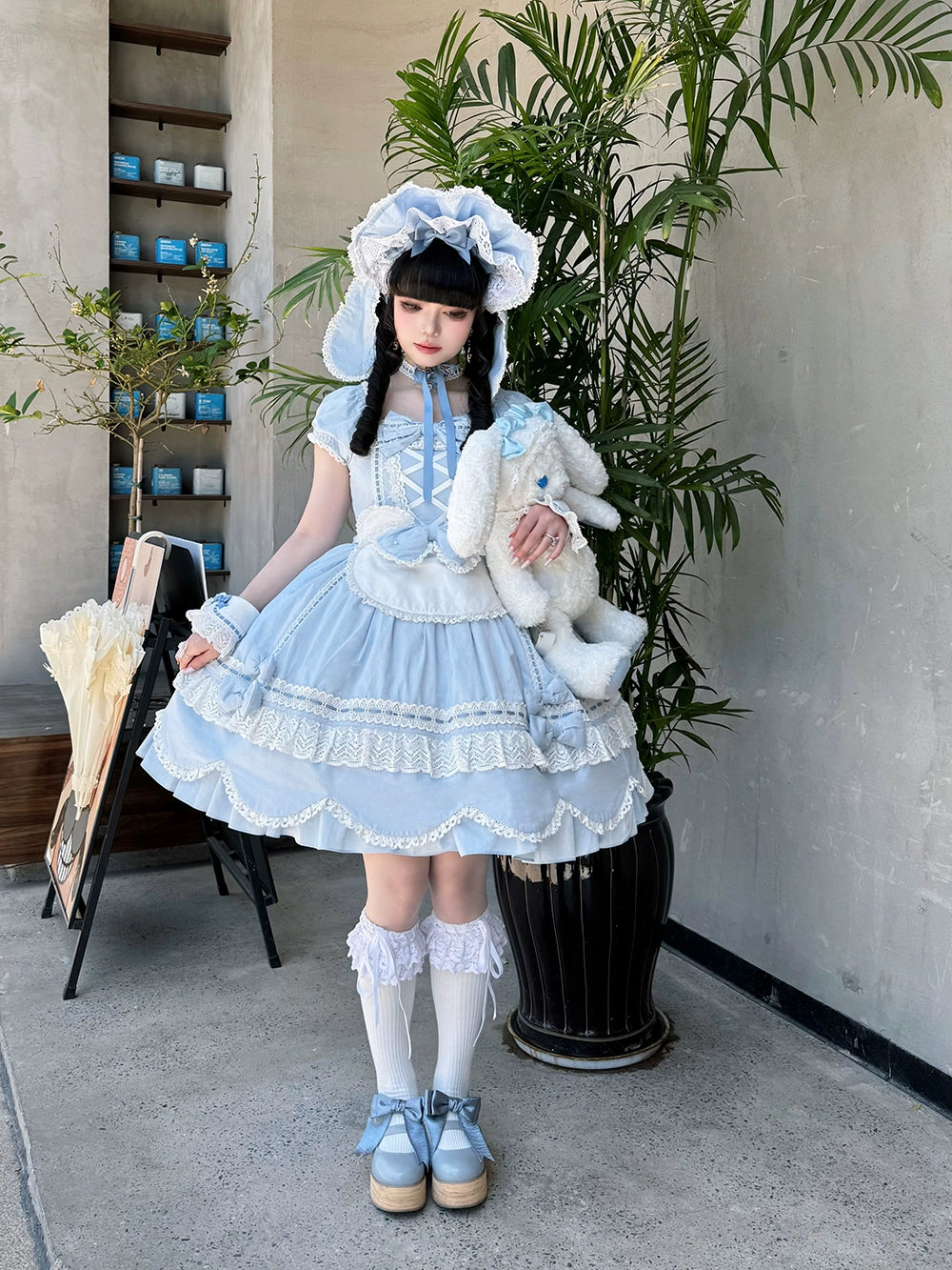 【受注予約6/12まで】Antique Petal Rabbit リボンワンピース