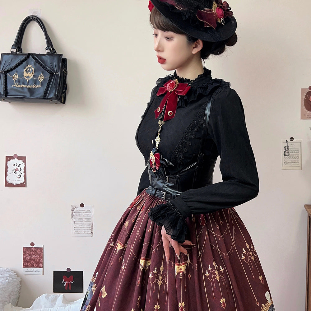 The Red Shoes Gothic Lolita Black Blouse