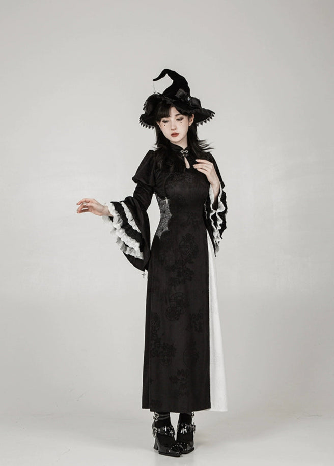 Chinese style Gothic Lolita witch one-piece set, long length