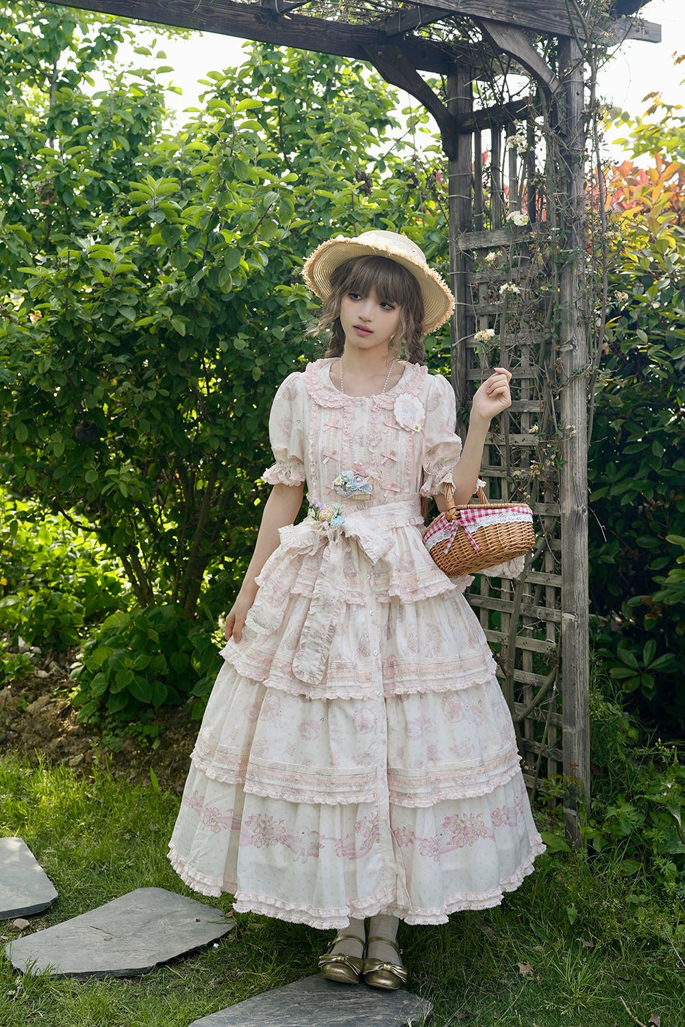 【受注予約6/11まで】花便りのこひつじ ラグジュアリーワンピース・ロング丈