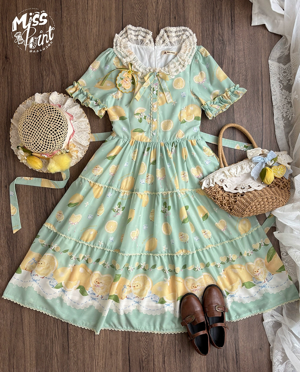 【予約販売】Lemon Sweetie プリント半袖ワンピース・デイリータイプ