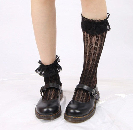 heart lace socks