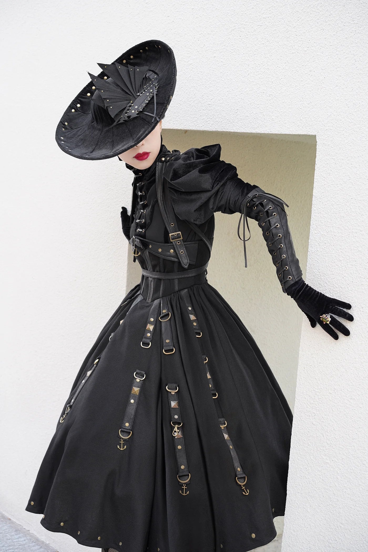 [Pre-order] Ghost Ship Faux Leather Top and Jumper Skirt