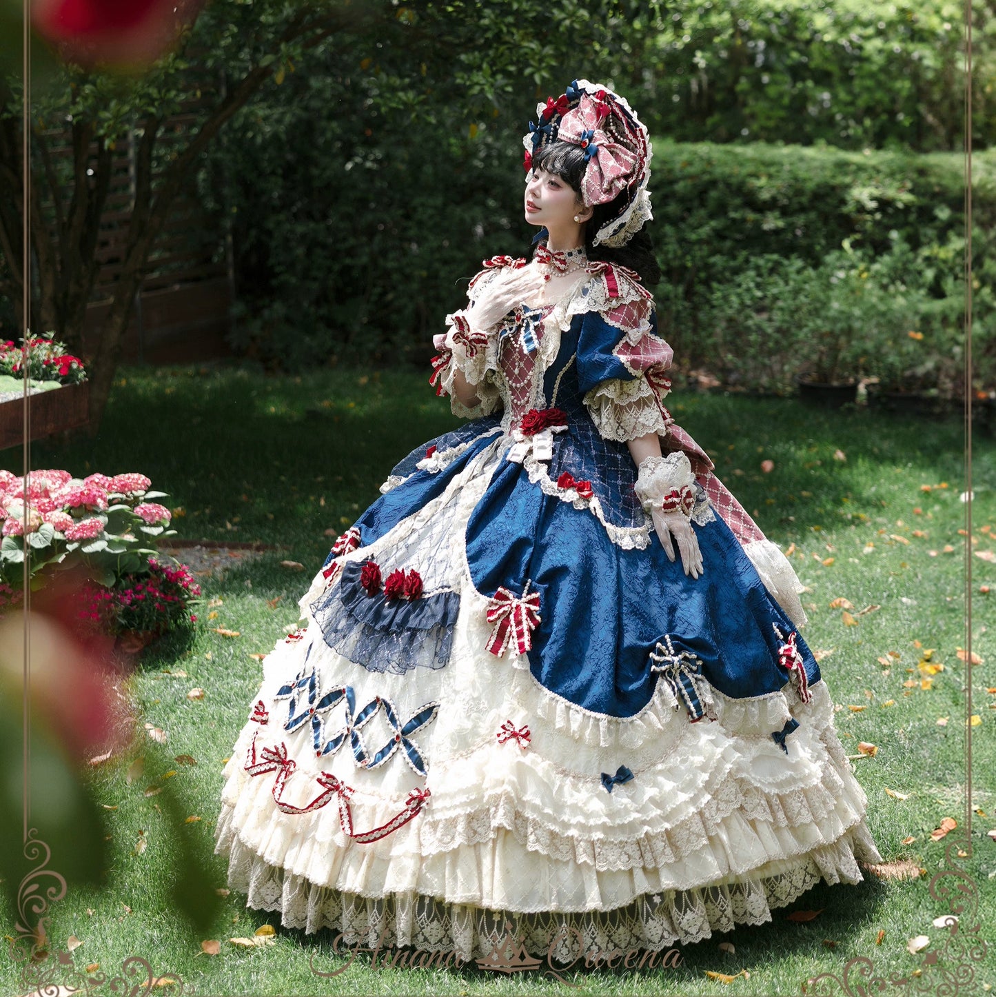 【受注予約6/26まで】Mirror Snow White プリンセスロングドレス・ネイビー