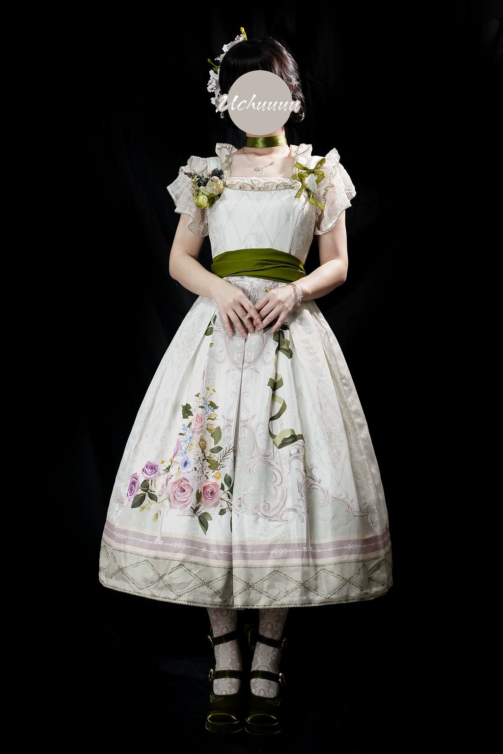 【受注予約1/23まで】Anthea Garden ジャンパースカート1型・花柄プリントあり