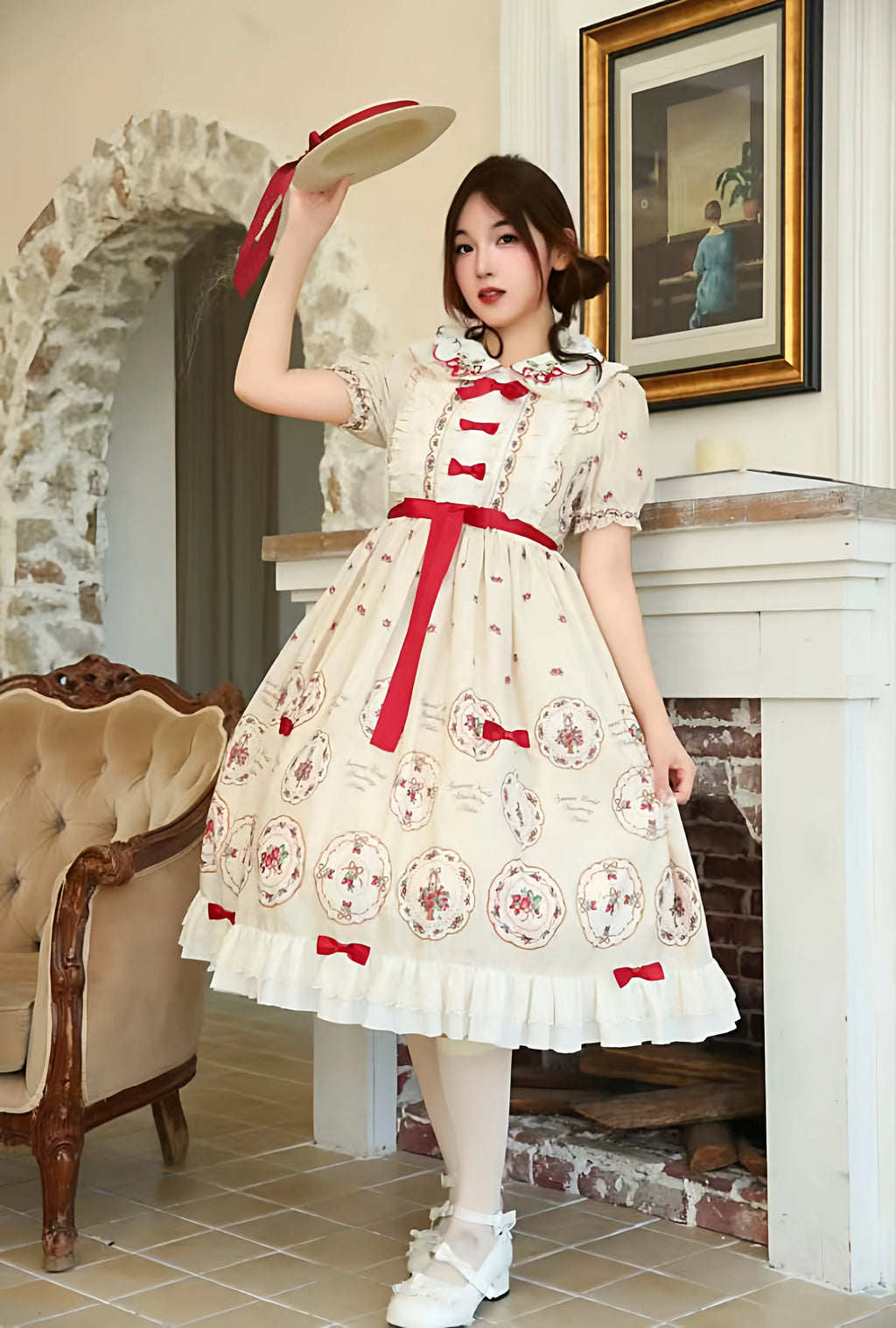 Strawberry Frame リボンワンピース