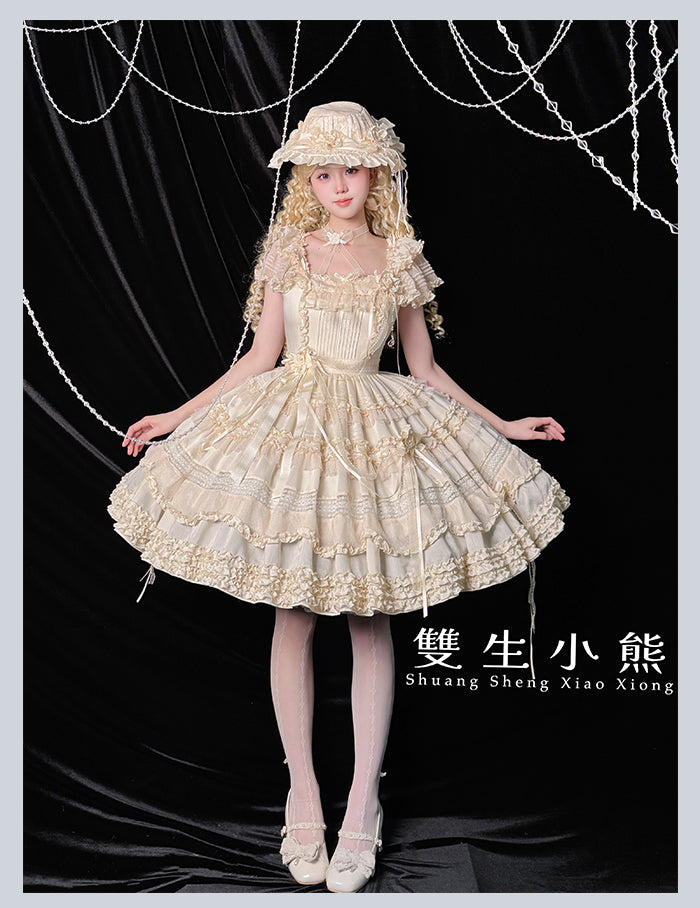 【受注予約4/28まで】Camellia Dream スクエアネックワンピース・ショート丈