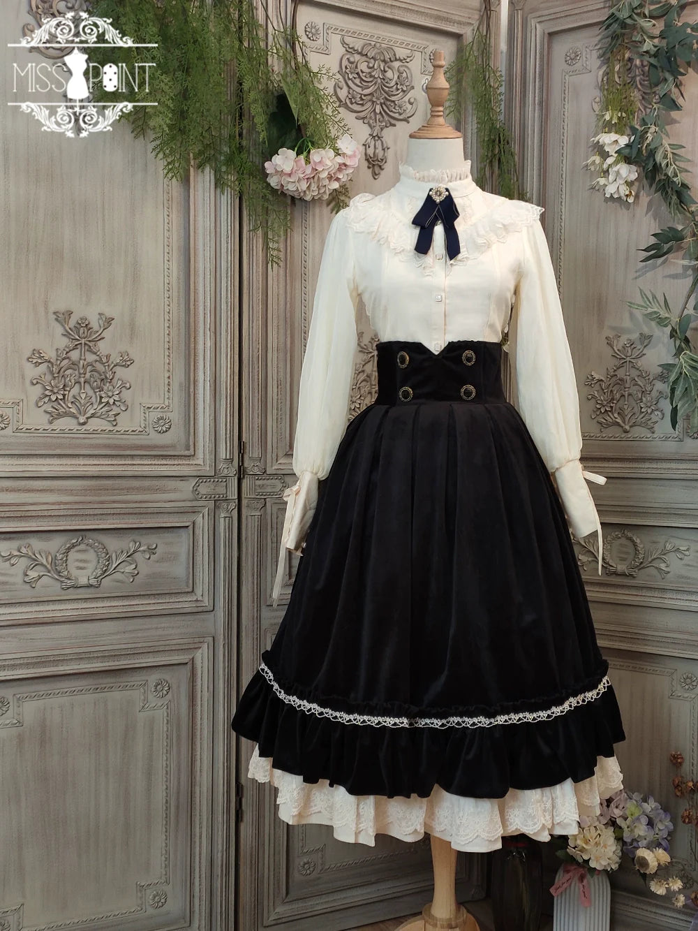 [Pre-order] British Classical Lolita Velvet High Waist Skirt
