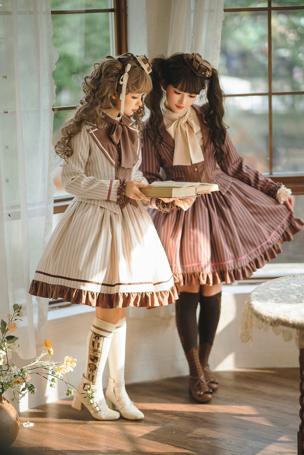 【予約販売】Classic Chocolat Stripe ストライプスカート・ショート丈