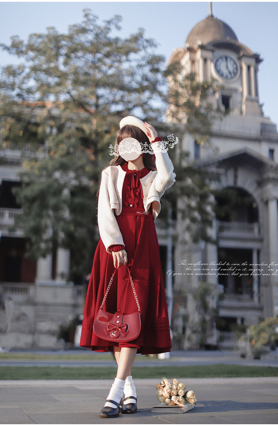 Winter Love Frill Gathered Dress Set