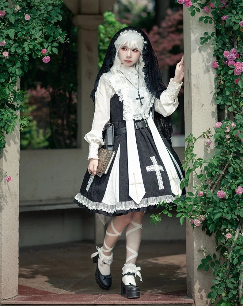 Breath of the Sky Cross Motif Jumper Skirt