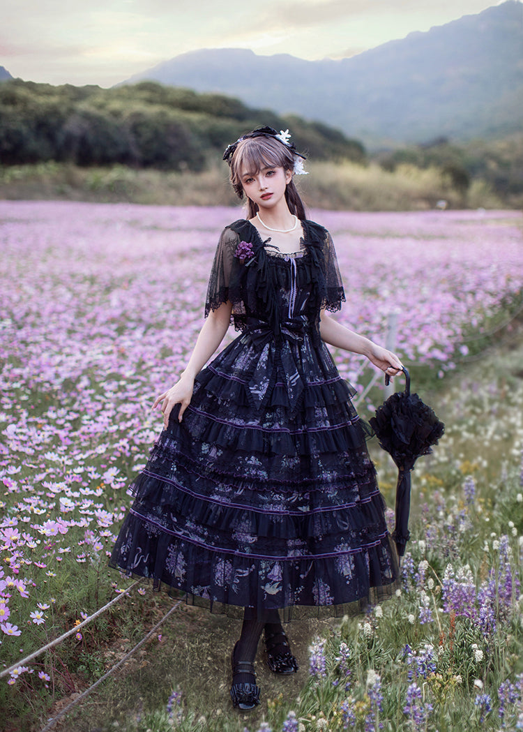 [Pre-orders available until 3/12] The Veil of the Flora Tiered Jumper Skirt