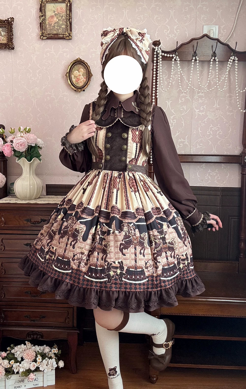 【予約販売】Chocolate Carousel プリントジャンパースカート