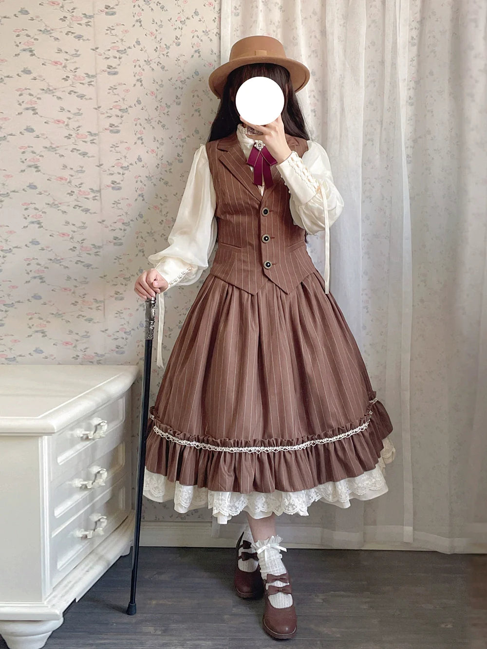 [Pre-order] British Classical Lolita Vertical Striped Vest
