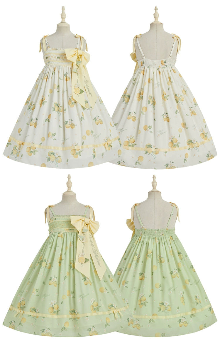 【受注予約7/16まで】Limone Town カントリー風ハイウエストジャンパースカート