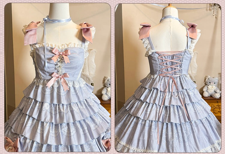 【再販・受注予約12/23まで】Lace Figure ティアードジャンパースカート