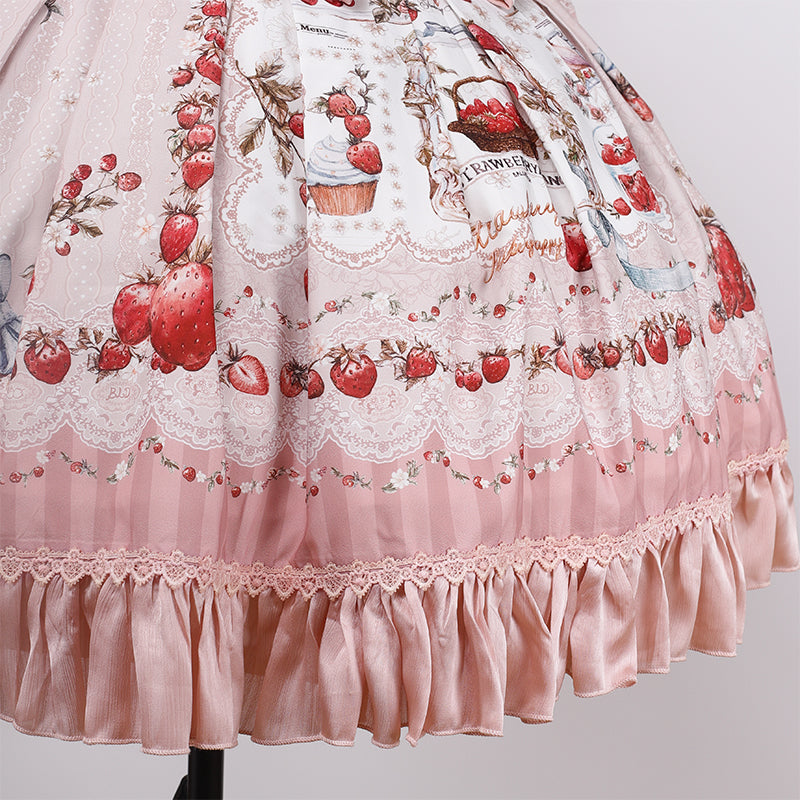 【受注予約12/16まで】Strawberry Manor サスペンダースカート・ショート丈