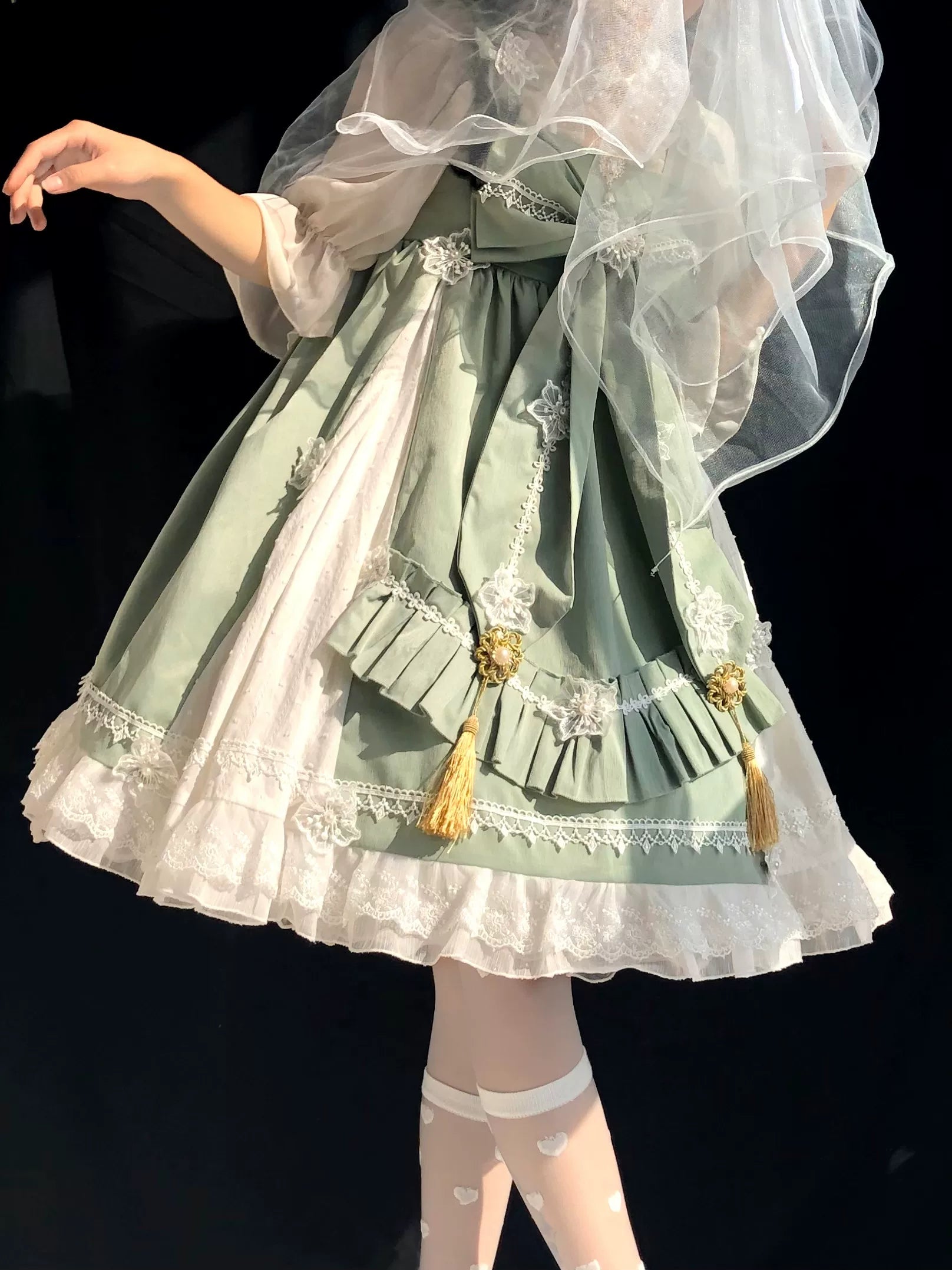 ビッグリボンの華ロリジャンパースカートセット